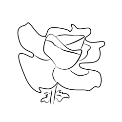 Fresh Beautiful Rose Free Coloring Page for Kids