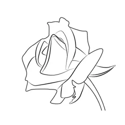 Fresh Red Rose Free Coloring Page for Kids