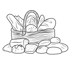 Delicious Breadbasket Free Coloring Page for Kids