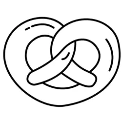 Simple Pretzel Snack Shape Free Coloring Page for Kids