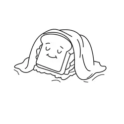 Sleepy Sandwich Taking a Nap Free Coloring Page for Kids