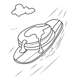 Pancakes Catching a Wave Free Coloring Page for Kids