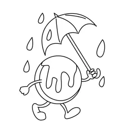 Pancake Under Umbrella Walk Free Coloring Page for Kids