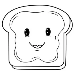 Happy Toast with Jam Spread Free Coloring Page for Kids