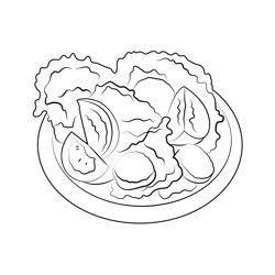 Bowl Of Salad Free Coloring Page for Kids