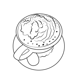 Chocolate Coffee Free Coloring Page for Kids