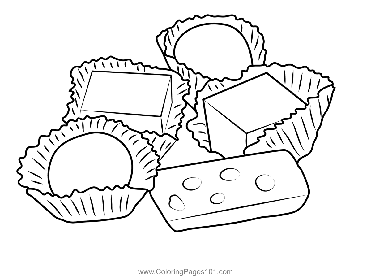 Chocolate Food Dessert Coloring Page for Kids Free Desserts Printable