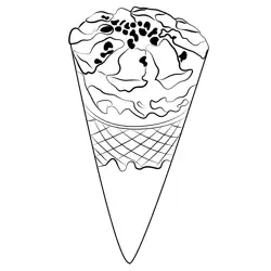 Chocolate Ice Cream Free Coloring Page for Kids