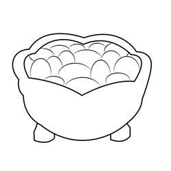 Chocolate In Bowl Free Coloring Page for Kids