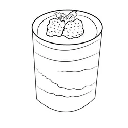 Chocolate Mousse Dessert Free Coloring Page for Kids
