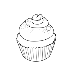 Cupcake Free Coloring Page for Kids