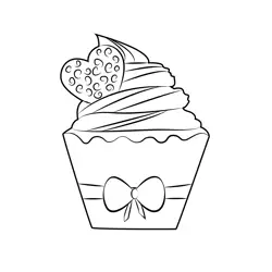 Decorated Cupcake Free Coloring Page for Kids
