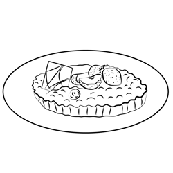 Fresh Fruit Cake Free Coloring Page for Kids