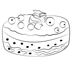 Fruit Cake Free Coloring Page for Kids