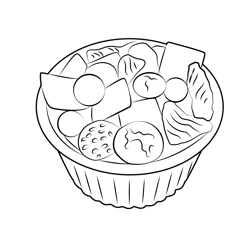 Japanese Rice Crackers Free Coloring Page for Kids