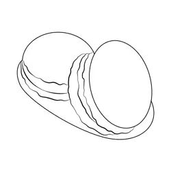 Macaron Food Free Coloring Page for Kids