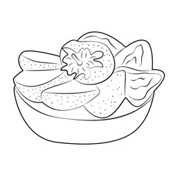 Strawberry Tart Dessert Free Coloring Page for Kids
