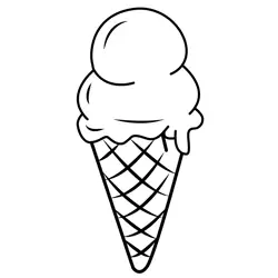 Delicious Chocolate Ice Cream Cone Free Coloring Page for Kids