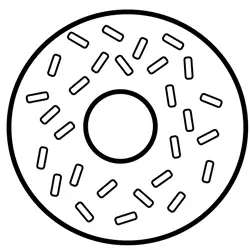 Sweet Circular Donut Shape Free Coloring Page for Kids