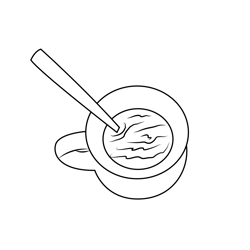Black Tea Cup Free Coloring Page for Kids