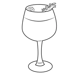 Cocktail Drink Free Coloring Page for Kids