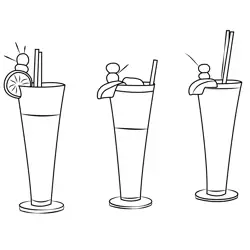 Cocktail Free Coloring Page for Kids