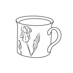 Coffee Cup On Book Free Coloring Page for Kids