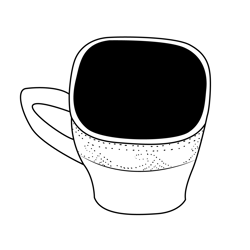 Coffee Cup Free Coloring Page for Kids