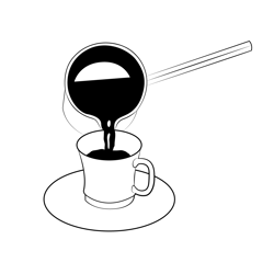 Coffee Serving In Cup Free Coloring Page for Kids