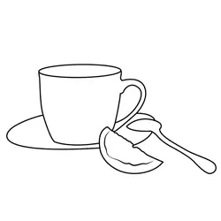 Coffee With Lemon Free Coloring Page for Kids