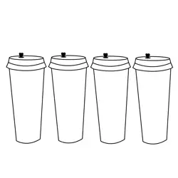 Colorful Juice Glasses Free Coloring Page for Kids