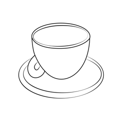 Empty Coffee Cup Free Coloring Page for Kids