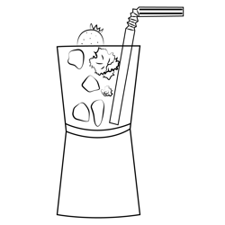 Fresh Cocktail Drink Free Coloring Page for Kids