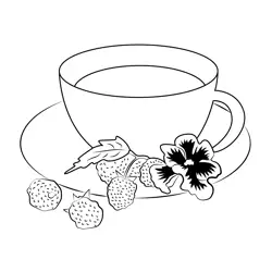 Fresh Raspberry Juice Free Coloring Page for Kids