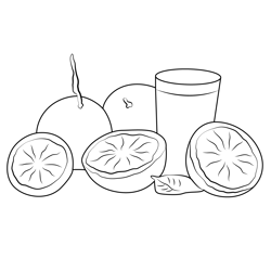 Glass With Juice Free Coloring Page for Kids