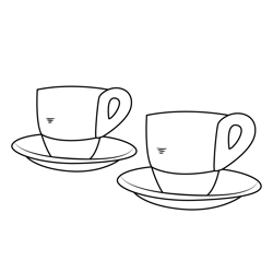 Two Cup Of Coffee Free Coloring Page for Kids