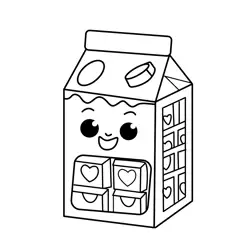 Happy Chocolate Milk Carton Free Coloring Page for Kids