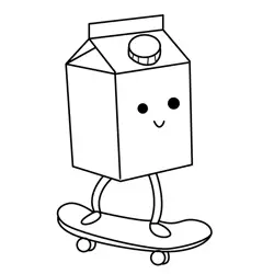 Happy Milk Carton Ride Free Coloring Page for Kids