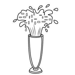 Milkshake Fountain Splash Free Coloring Page for Kids