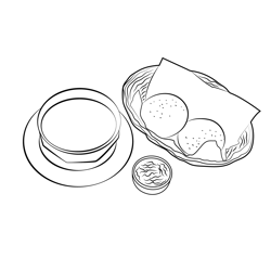 Delicious Meal Free Coloring Page for Kids