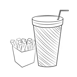Junk Food Free Coloring Page for Kids
