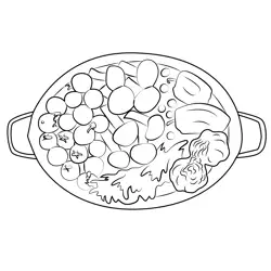 Vegetable Pan Free Coloring Page for Kids