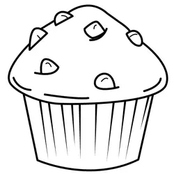 Chocolate Chip Muffin Free Coloring Page for Kids