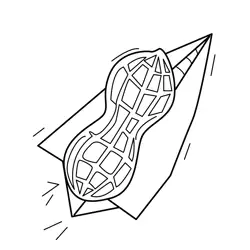 Peanut Paper Plane Flight Free Coloring Page for Kids