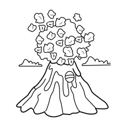 Popcorn Volcano Eruption Fun Free Coloring Page for Kids