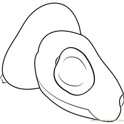 Avocado Half Free Coloring Page for Kids