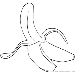 Peeled Banana Free Coloring Page for Kids