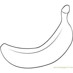 Single Banana Free Coloring Page for Kids