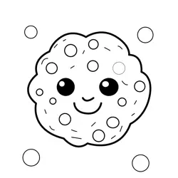 Happy Cookie Character Free Coloring Page for Kids