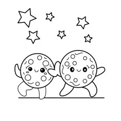 Sweet Cookie Friends Dance Free Coloring Page for Kids